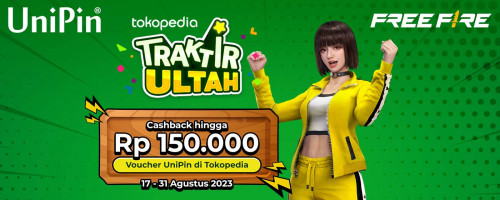 Promo Cashback hingga Rp150.000 Setiap Beli Voucher UniPin dan Voucher Games di 14th Anniversary Tokopedia